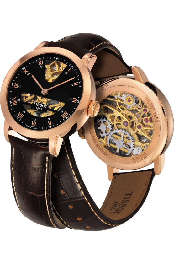 Tissot Tissot Sculpture Line Mechanical 18K Gold T71.8.471.53 , наручные мужские часы фото под углом